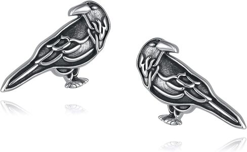 Raven Stud Earrings Crow Bird Earrings Raven Stud Jewelry Gifts For Women Female Men Male Halloween in Saudi Arabia