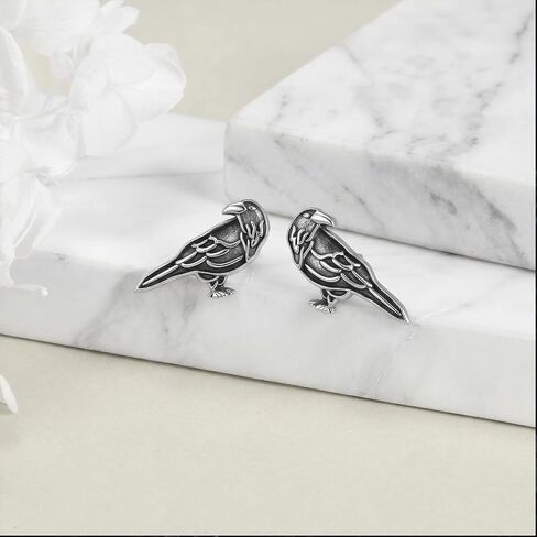 Raven Stud Earrings Crow Bird Earrings Raven Stud Jewelry Gifts For Women Female Men Male Halloween in Saudi Arabia
