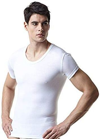 Try Men's Premium Basic Running Short Sleeve Undershirts 100% Cotton Multi Pack (6, M (95)) in Saudi Arabia