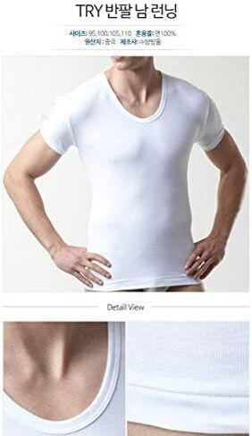 Try Men's Premium Basic Running Short Sleeve Undershirts 100% Cotton Multi Pack (6, M (95)) in Saudi Arabia