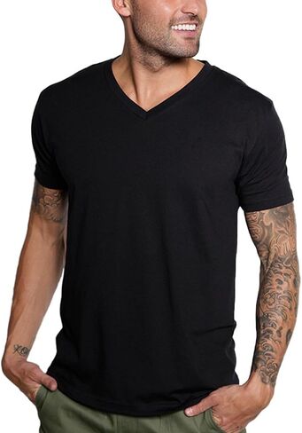 INTO THE AM Premium V Neck T Shirts for Men - Modern Fitted Tees S - 2XL Vneck Undershirts in Kuwait