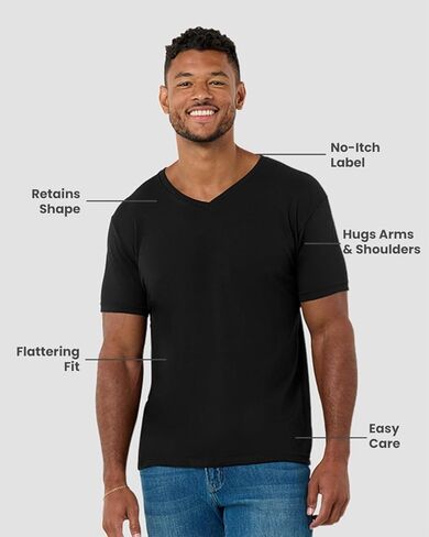 INTO THE AM Premium V Neck T Shirts for Men - Modern Fitted Tees S - 2XL Vneck Undershirts in Kuwait