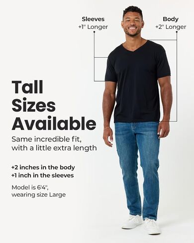 INTO THE AM Premium V Neck T Shirts for Men - Modern Fitted Tees S - 2XL Vneck Undershirts in Kuwait