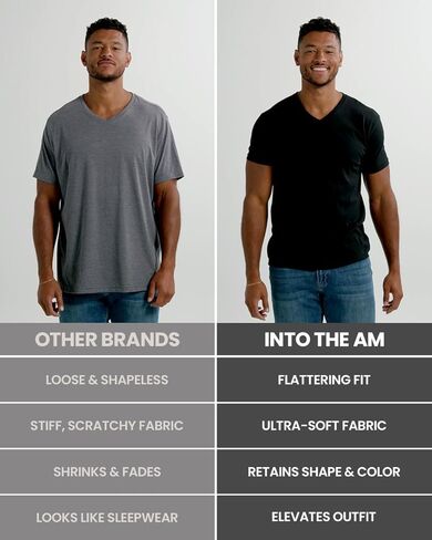 INTO THE AM Premium V Neck T Shirts for Men - Modern Fitted Tees S - 2XL Vneck Undershirts in Kuwait