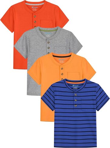 4 Pack Toddler Boys Shirts Toddler Boys Short Sleeve Cotton T Shirts Henley Pocket T-Shirt Tops Tee for Little Kids in Saudi Arabia