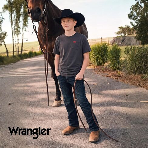 Wrangler Boys T-Shirts – 2 Pack Boys Shirts for Baby Toddler Teen Boys, Soft Cotton Pocket T-Shirt for Everyday Wear, School in Kuwait