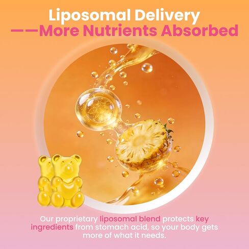 Liposomal Bromelain with Quercetin Gummies, 1000mg Bromelain Supplement for Women & Men, with Probiotics, Digestive Enzymes for Gut, Digestive & Immune Support, Sugar Free, Pineapple Flavor, 60 Count in Saudi Arabia