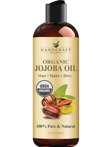 Handcraft Blends USDA Organic Jojoba Oil | Cold-Pressed | 16 Fl Oz | 100% Pure & Natural | for Hair, Skin & Face | Premium Grade Carrier Oil | for Massage & Aromatherapy | Hexane-Free in Kuwait