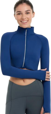 BloqUV Women's UPF 50+ Sun Protection Active Full Zip Crop Top Jacket in Saudi Arabia