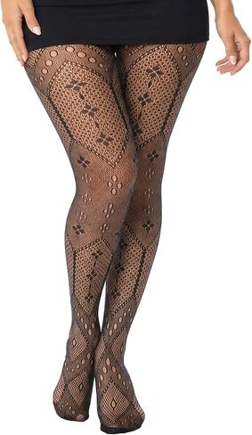 Women’s Patterned Fishnet Tights Sexy High Waist Fishnet Stockings Floral Lace Pantyhose Sexy Fashion Stockings 04 in Saudi Arabia