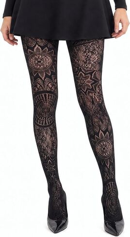 Women’s Patterned Fishnet Tights Sexy High Waist Fishnet Stockings Floral Lace Pantyhose Sexy Fashion Stockings 04 in Saudi Arabia