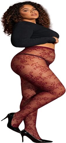 Women’s Patterned Fishnet Tights Sexy High Waist Fishnet Stockings Floral Lace Pantyhose Sexy Fashion Stockings 04 in Saudi Arabia