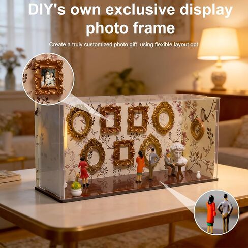DIY Mini Museum of Us Silhouette Shadow Box Frame Kit with 9 Mini Gold Frames & 5 Figurines, Create Personalized Memory Display for Anniversary, Wedding, Birthday Gift（Upgraded Version） in Saudi Arabia