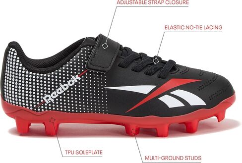 Reebok Strike MG Youth Kids Soccer Cleats Boys and Girls Soccer Shoes, Lace Up or Hook & Loop Closure, Indoor or Outdoor for Turf or Grass in Kuwait