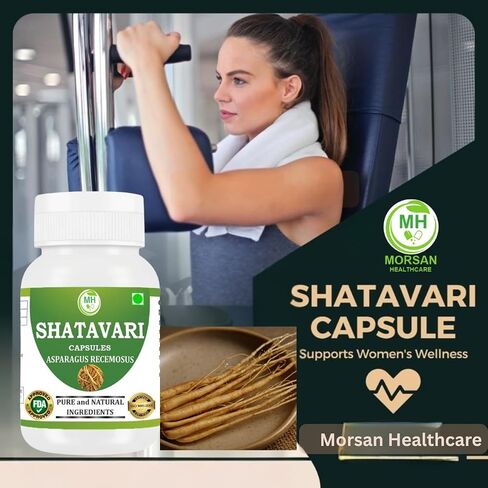Shatavari Capsules 500 mg | Asparagus Racemosus Extract | 60 Vegan Capsules |Pack of 4 | Natural Ayurvedic Herbal Supplement for Women | Plant-Based Formula for Daily Wellness in Saudi Arabia