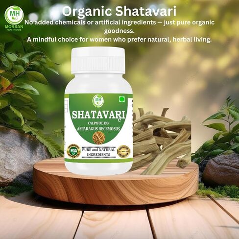 Shatavari Capsules 500 mg | Asparagus Racemosus Extract | 60 Vegan Capsules |Pack of 4 | Natural Ayurvedic Herbal Supplement for Women | Plant-Based Formula for Daily Wellness in Saudi Arabia