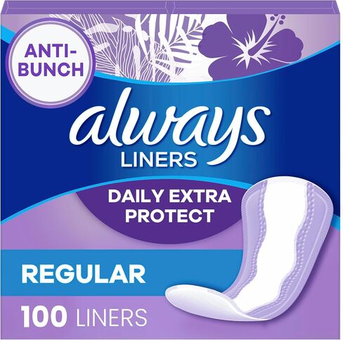 حماية فائقة من Always Anti-Bunch، بطانات اللباس الداخلي للنساء، امتصاص خفيف، طول عادي، مانع للتسرب + التجفيف السريع، غير مرسلة، عدد 100 (قد تختلف التعبئة) in Kuwait