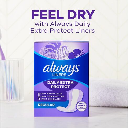 حماية فائقة من Always Anti-Bunch، بطانات اللباس الداخلي للنساء، امتصاص خفيف، طول عادي، مانع للتسرب + التجفيف السريع، غير مرسلة، عدد 100 (قد تختلف التعبئة) in Kuwait