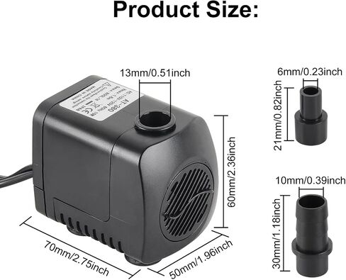 2pcs Fountain Submersible Water Pump 15W 800L/H Submersible Fountain Pump with LED Lights Water Pump 260GPH for Aquarium Pond Statuary Gardens Water Feature Outdoor Fountain in Kuwait