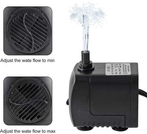2pcs Fountain Submersible Water Pump 15W 800L/H Submersible Fountain Pump with LED Lights Water Pump 260GPH for Aquarium Pond Statuary Gardens Water Feature Outdoor Fountain in Kuwait