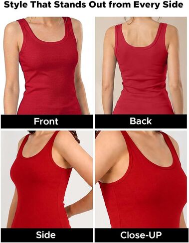 Tank Tops for Women, Womens Summer Tops, Scoop Neck Sleeveless Cotton Modal Blend, Slim Fit Casual Tank Top in Kuwait