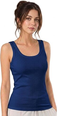 Tank Tops for Women, Womens Summer Tops, Scoop Neck Sleeveless Cotton Modal Blend, Slim Fit Casual Tank Top in Kuwait