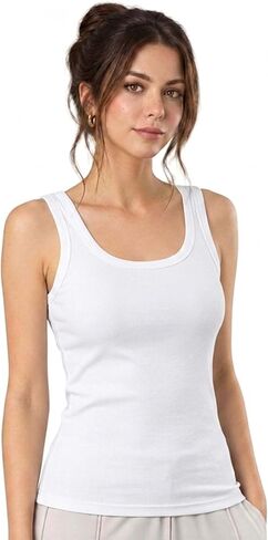 Tank Tops for Women, Womens Summer Tops, Scoop Neck Sleeveless Cotton Modal Blend, Slim Fit Casual Tank Top in Kuwait