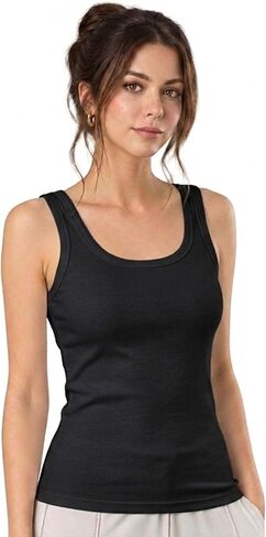Tank Tops for Women, Womens Summer Tops, Scoop Neck Sleeveless Cotton Modal Blend, Slim Fit Casual Tank Top in Kuwait