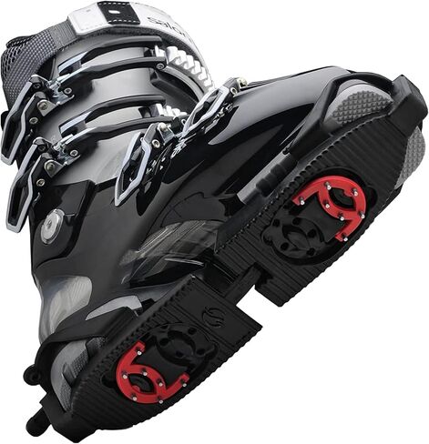 SkiSkootys Ski Boot Bottom Protector with Claws & Foldable Design - Slip-Resistant Ski Boot Traction Cleats for Walking on Ice & Snow - Adjustable Skiing Accessories - USA Made in Saudi Arabia