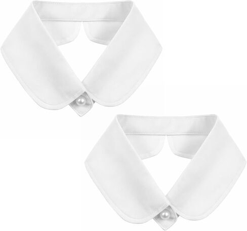 2 PCS Fake Collar for Women, Detachable White Collar Faux Collars Fake Shirt Collaring False Skirt Lapel Blouse Collaring for Women Girls Dresses Vest Blouse Outfits Accessory in Saudi Arabia