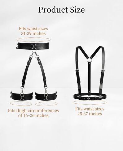 2 PCS Leather Harness for Women Set, Adjustable Black Punk Body Harness Belts Goth for Halloween Cosplay Party in Saudi Arabia