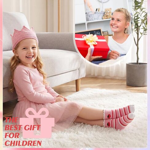 20 Pairs Girls Socks Bulk Cartoon Pattern Ruffle Crew Socks Kids Strawberry Flower Princess Dress Sock for Girls in Kuwait
