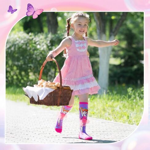 2 Pairs Crazy Socks for Girls Funny Silly Knee High Socks Novelty Kids 3D Sock Gift for Girls in Kuwait