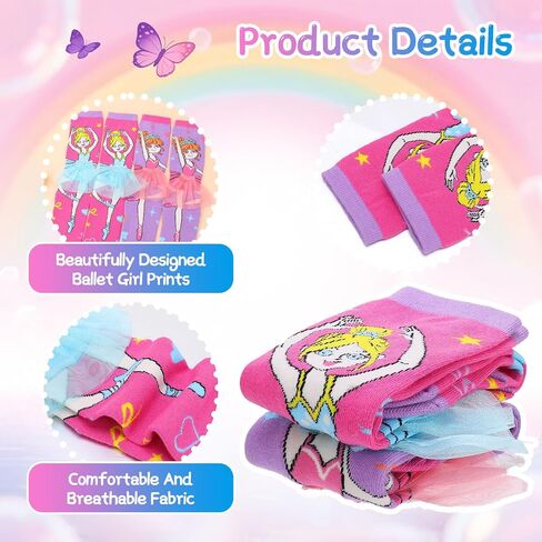 2 Pairs Crazy Socks for Girls Funny Silly Knee High Socks Novelty Kids 3D Sock Gift for Girls in Kuwait