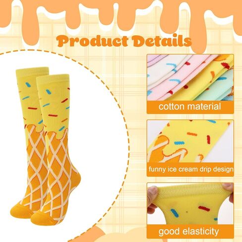 6 Pairs Baseball Tube Socks for Kids Retro Cotton Colorful Knee High Socks Funny Sports Sock for 6-10 Kids in Kuwait