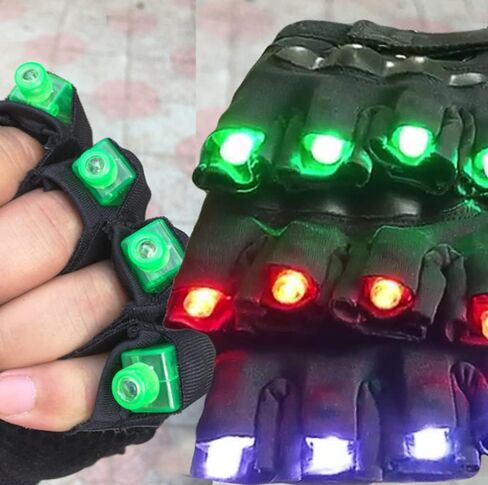 Light Up The Gloves-LED Flashlight Gloves for Parties, Halloween, Raves-Skeleton Effect in Kuwait
