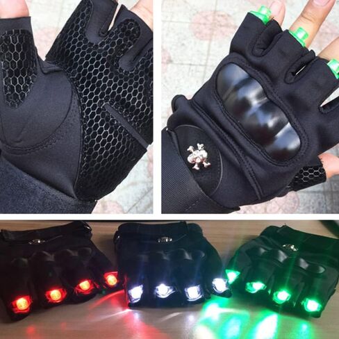 Light Up The Gloves-LED Flashlight Gloves for Parties, Halloween, Raves-Skeleton Effect in Kuwait