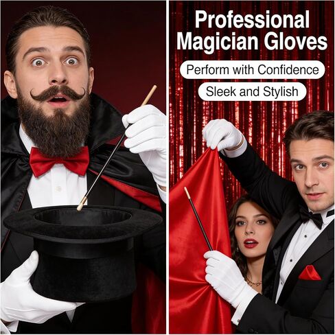 White Gloves Men - White Cotton Gloves Breathable Jewelry Glove for Wedding Formal Dinner Costume Halloween Funeral Tuxedo Party in Kuwait