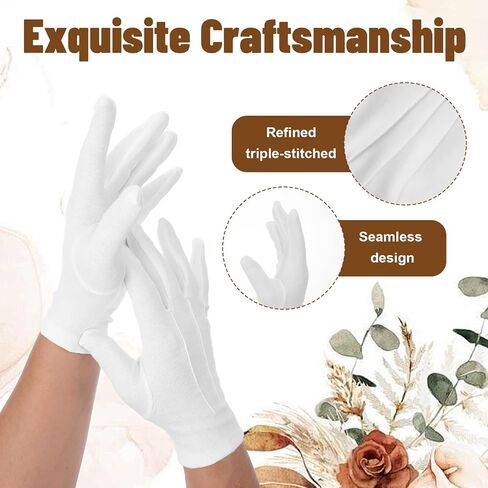 White Gloves Men - White Cotton Gloves Breathable Jewelry Glove for Wedding Formal Dinner Costume Halloween Funeral Tuxedo Party in Kuwait