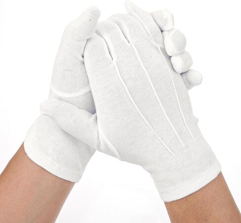 White Gloves Men - White Cotton Gloves Breathable Jewelry Glove for Wedding Formal Dinner Costume Halloween Funeral Tuxedo Party in Kuwait