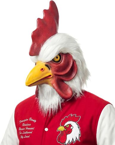 Rooster Latex Mask for Adults, Funny Chicken Head Mask Realistic Animal Head Mask with Clear Visibility for Halloween Cosplay Costume Party Masquerade Props in Saudi Arabia