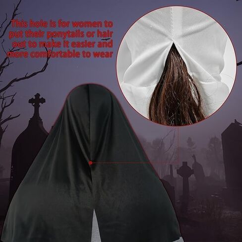 Nun Scary Mask,2026 Halloween Mask,Scary Full Head Nun Mask,Creepy Nun Costume for Cosplay in Saudi Arabia