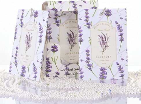 Lavender Sachets Bags for Drawers and Closets, Long-Lasting Air Fresheners for Dresser, Scented Sachets, Wardrobe Odor Eliminator - Closet Deodorizer Fragarance 6 Pack in Kuwait