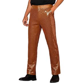 Carnival Metallic Shiny Disco Pants for Men 70S 80S 90S Night Club Pants Vintage Party Dance Straight Leg Trousers in Saudi Arabia