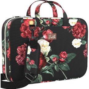 DEHITE Bible Cover Case for Women — Bible Bags for Women — Violet Floral Case — Tote Bags Extra Large — Book Size 11.4 x 8.85 x 1.9 in — Zippered Pocket — Shoulder Strap — Premium Christian Gift in Kuwait