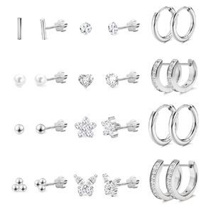 Gold Pearl Stud Earrings Set for Women, 7 Pairs (3–10mm), Hypoallergenic with Soft Silicone Comfort Backs, No Hair Pulling, Includes Extra Metal Backs, Classic Minimalist Jewelry in Saudi Arabia
