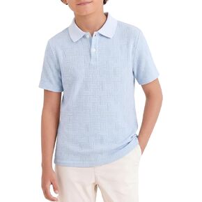 PureChapter Boys Polo Shirts Short Sleeve Knit Vintage School Uniform Golf Casual Tee Tops for 8-12 Years in Kuwait