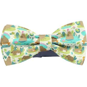 Pre-Tied Bow-Tie (Cute Capybara Animal Cartoon Pattern) Adjustable Bowties for Kids, Adults, Dogs, Cats in Saudi Arabia