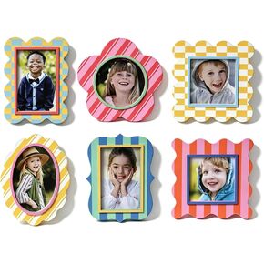 6 Pack Magnetic Photo Frames Sets Magnet Picture Fridge Frame for Refrigerator Locker Frames Locker Decor Colorful Photo Frames Sets in Saudi Arabia
