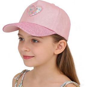 Kids Shiny Sequins Trucker Hat Cute Toddler Girls Golf Baseball Cap Adjustable Party Beach Sun Visor Hat 3-8 Years in Kuwait